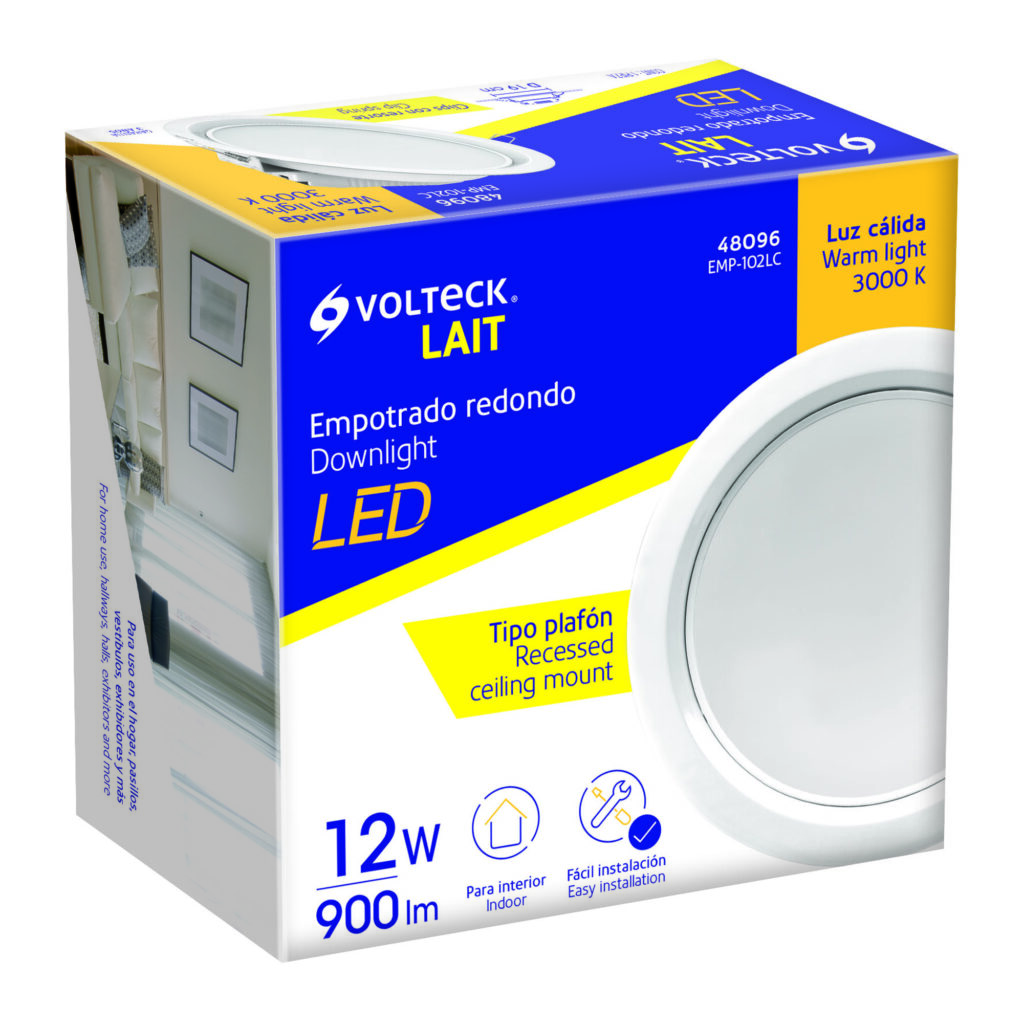 Luminario ultra delgado LED 18W empotrar cuadrado luz cálida