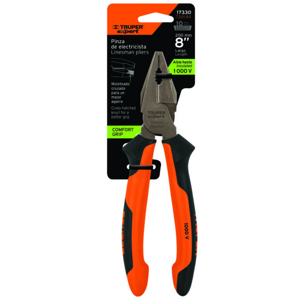 Pinza para electricista 8' mango Comfort Grip, Truper Expert - Imagen 3